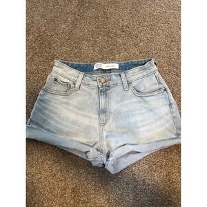 Levi Strauss Signature High Rise Denim Shorts Light Wash Cuffed Women's Size 26